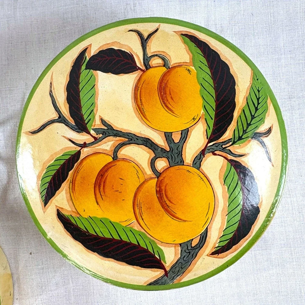 Vintage Jerywil Products Japan Nesting Canister Set 4 Peach Fruit Hand Painted